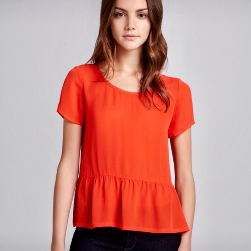 Joie Peplum Short Sleeve Blouse